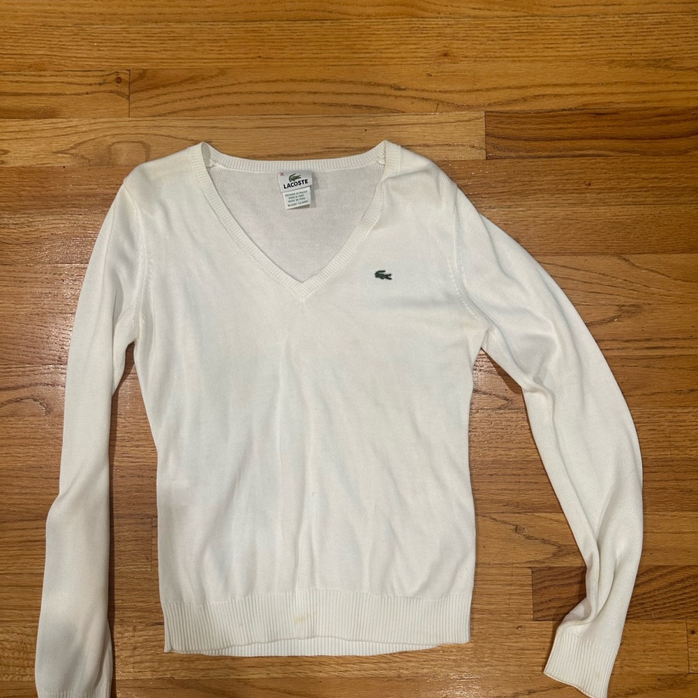 Lacoste Classic White Sweater